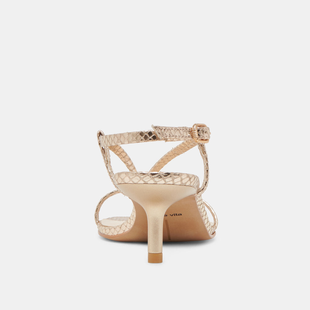 LAURY HEELS CHAMPAGNE EMBOSSED LEATHER
 – Dolce Vita / Dolce Vita