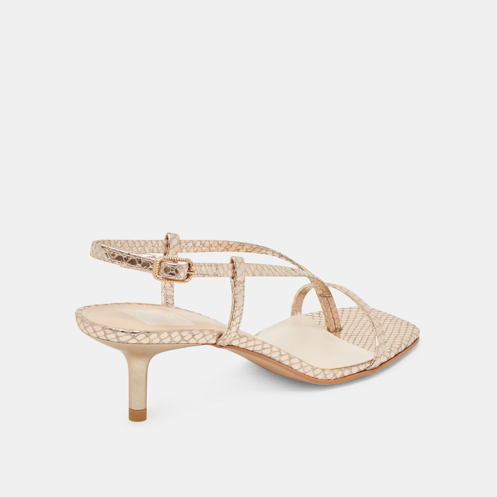 LAURY HEELS CHAMPAGNE EMBOSSED LEATHER
 – Dolce Vita / Dolce Vita