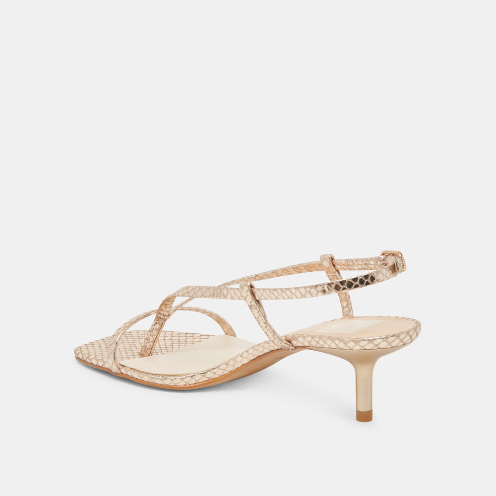 LAURY HEELS CHAMPAGNE EMBOSSED LEATHER
 – Dolce Vita / Dolce Vita