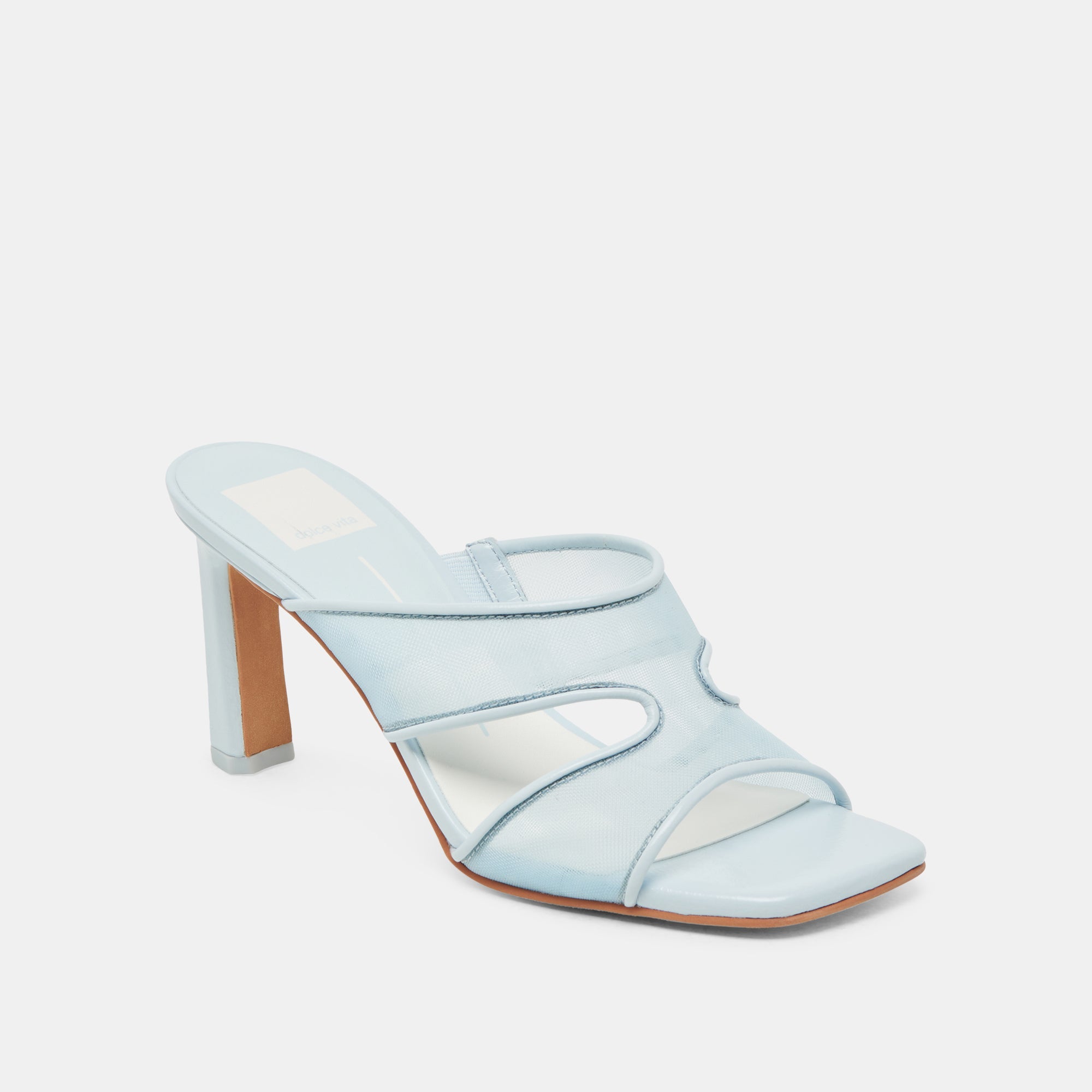 Gitel Wide Ice Blue Mesh Heels / Dolce Vita
