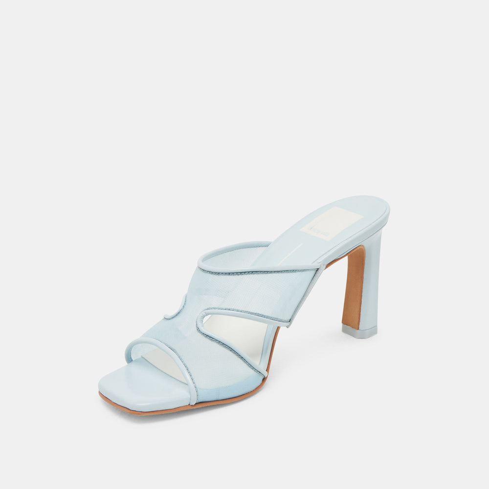 Gitel Wide Ice Blue Mesh Heels / Dolce Vita