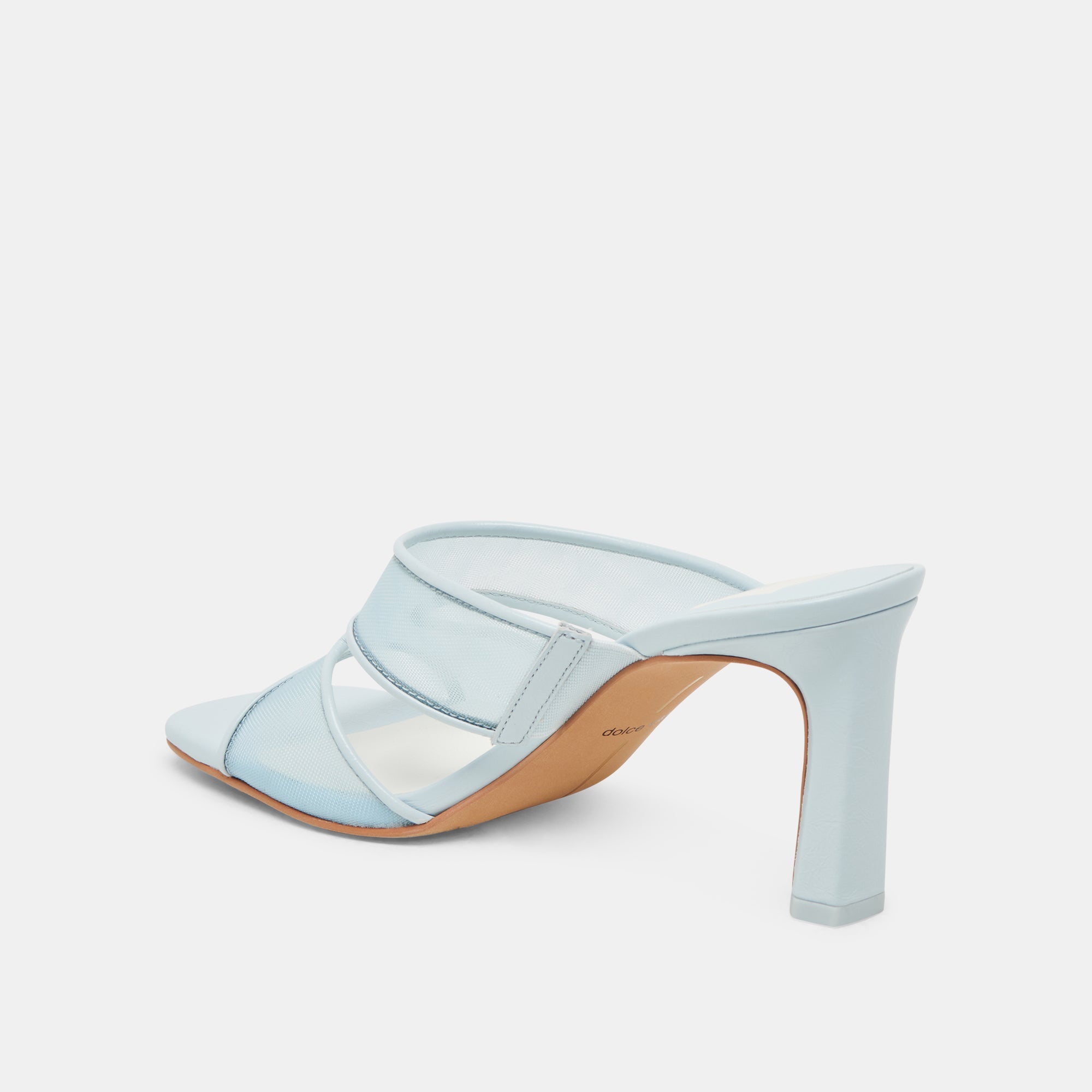 Gitel Wide Ice Blue Mesh Heels / Dolce Vita