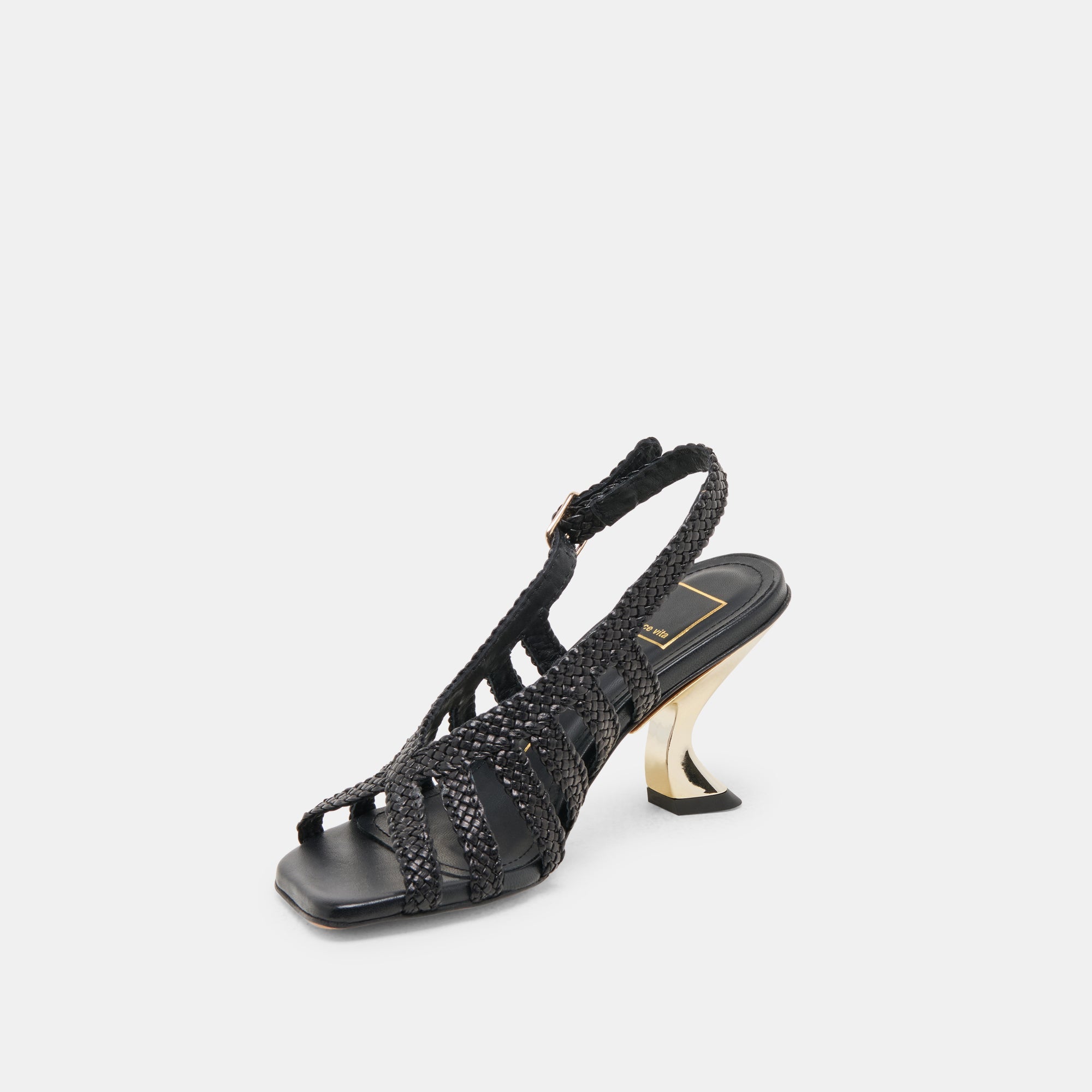 SICILY HEELS BLACK WOVEN LEATHER
 – Dolce Vita / Dolce Vita