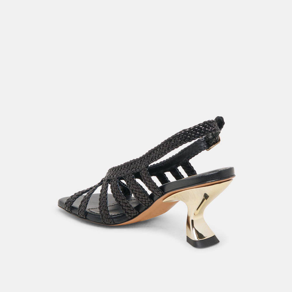 SICILY HEELS BLACK WOVEN LEATHER
 – Dolce Vita / Dolce Vita