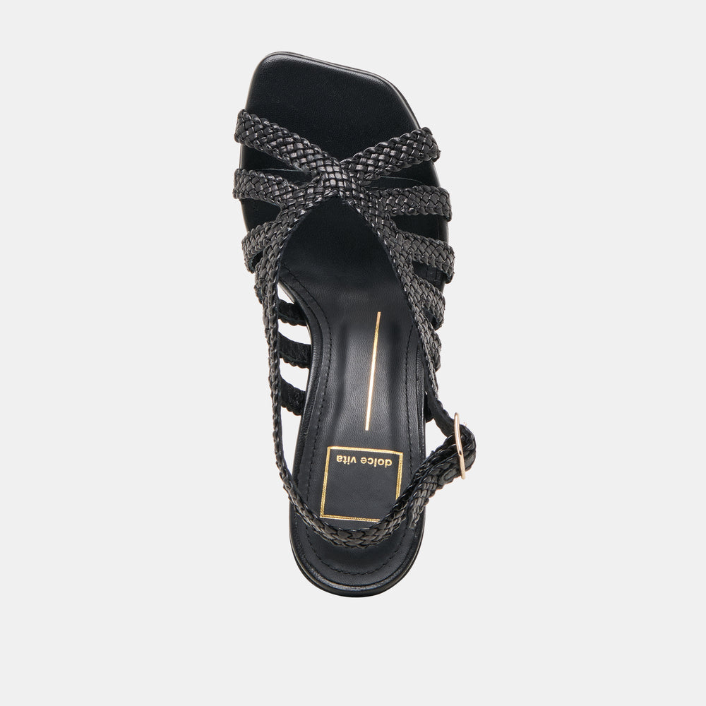 SICILY HEELS BLACK WOVEN LEATHER
 – Dolce Vita / Dolce Vita