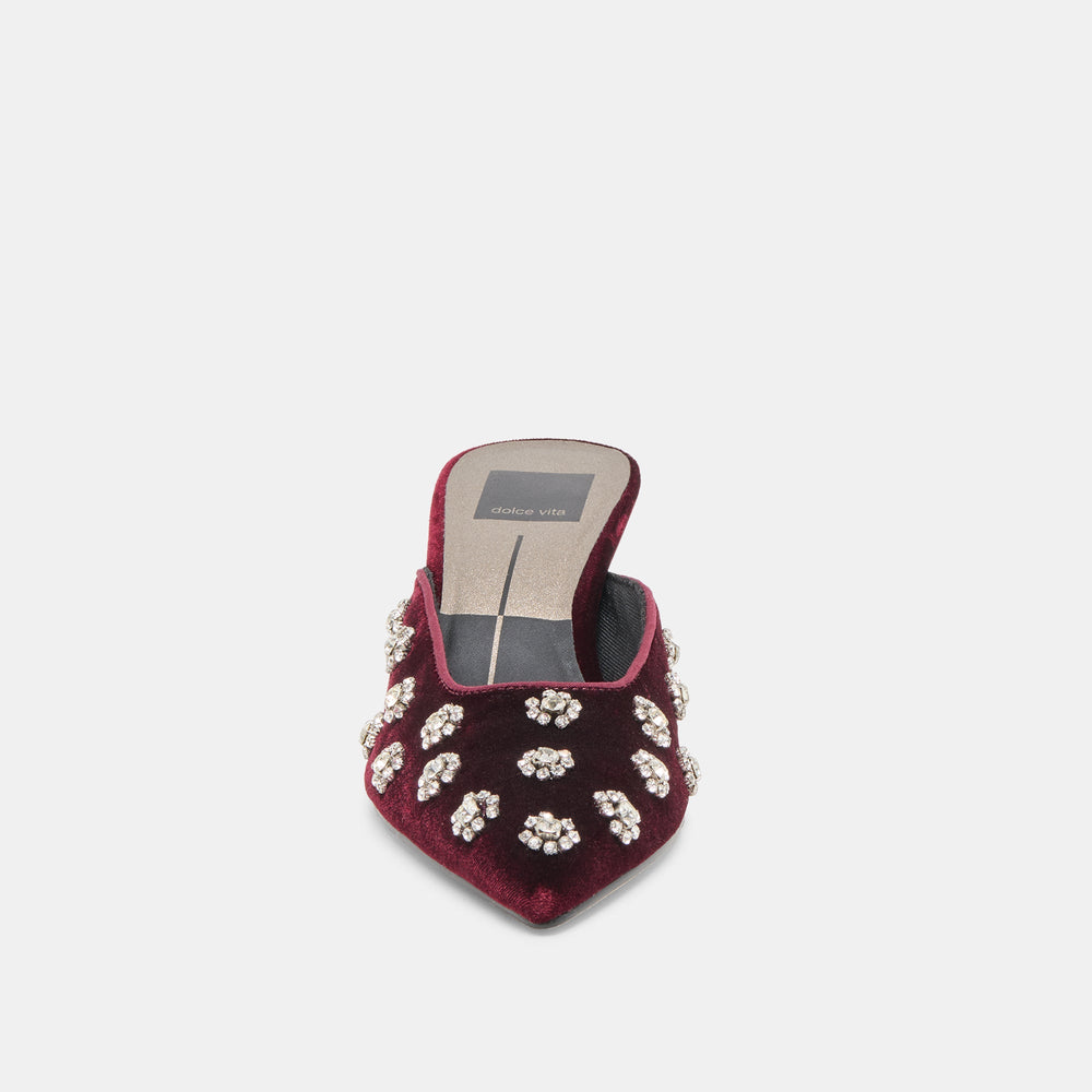 Clara Bordeaux Velvet Heels / Dolce Vita