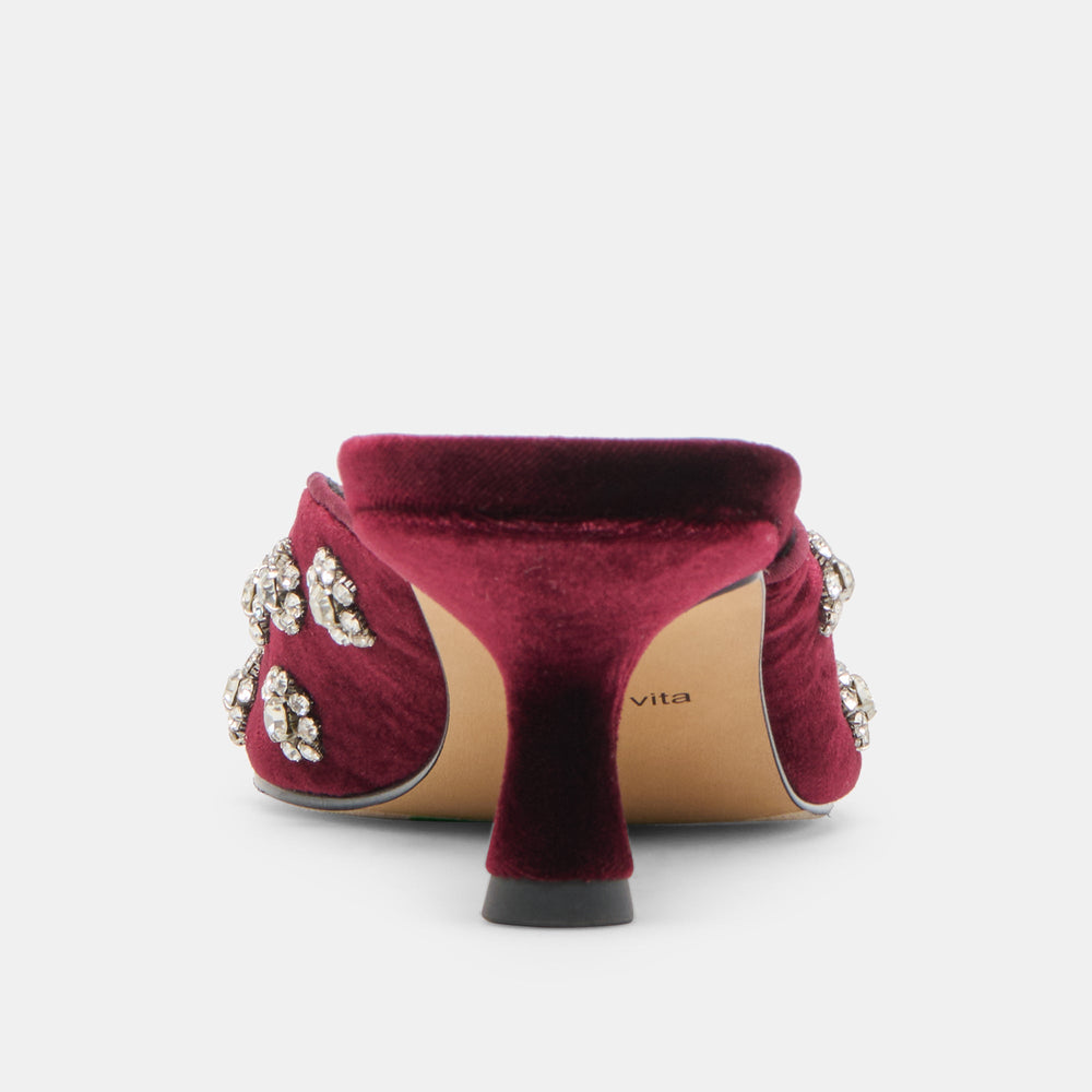 Clara Bordeaux Velvet Heels / Dolce Vita