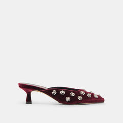 Clara Bordeaux Velvet Heels / Dolce Vita