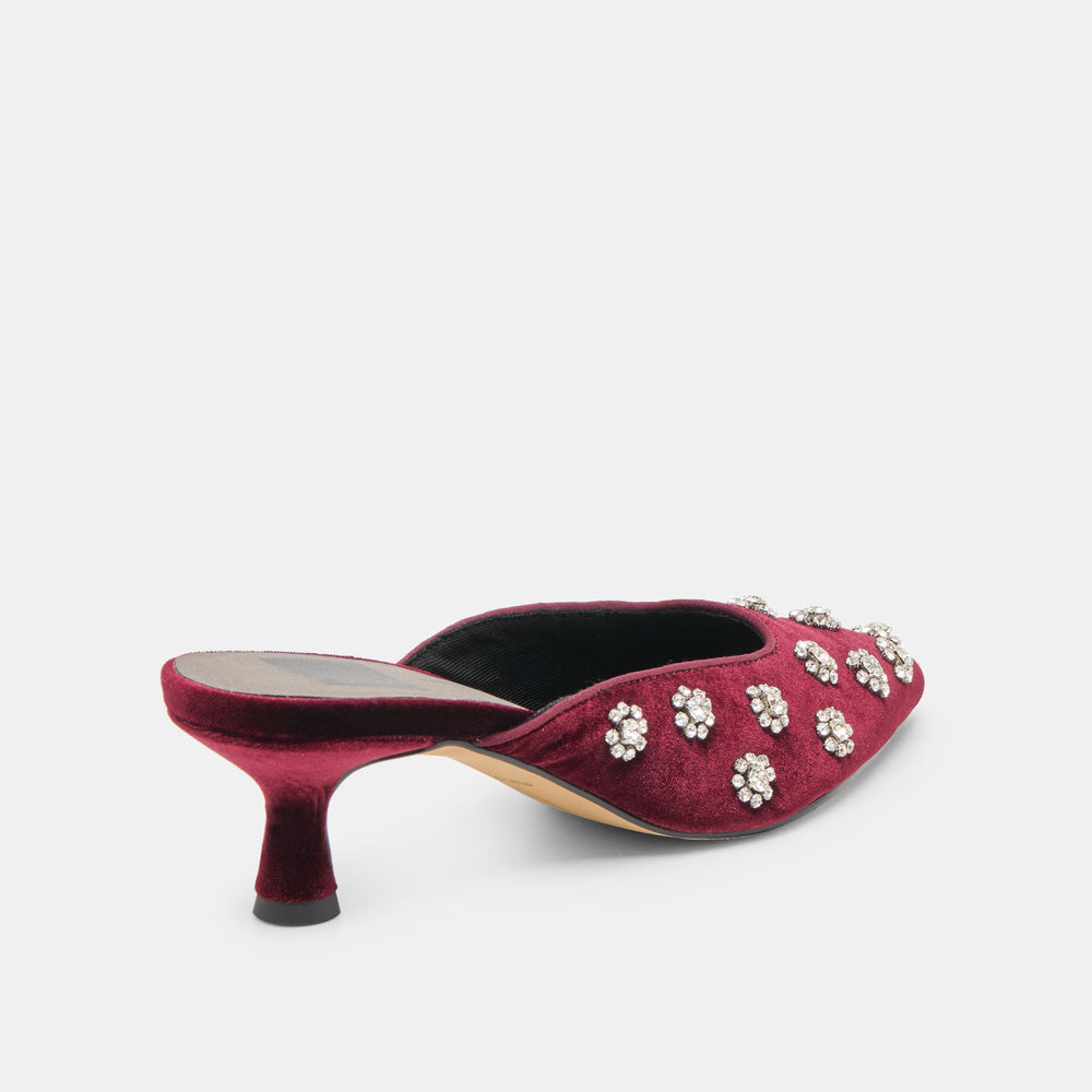 Clara Bordeaux Velvet Heels / Dolce Vita
