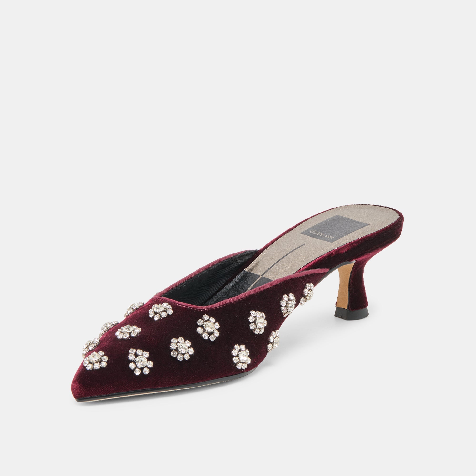 Clara Bordeaux Velvet Heels / Dolce Vita