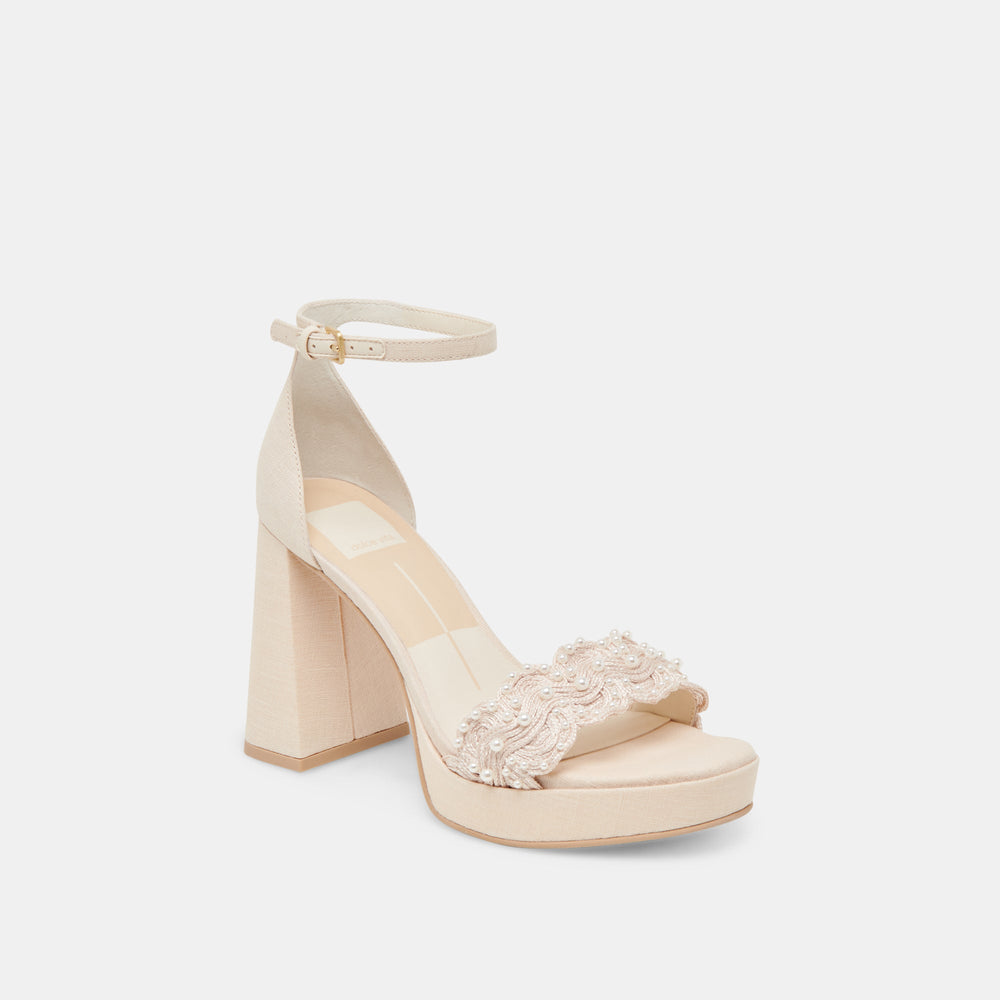PELTIN PEARL HEELS VANILLA WOVEN RAFFIA
 – Dolce Vita / Dolce Vita