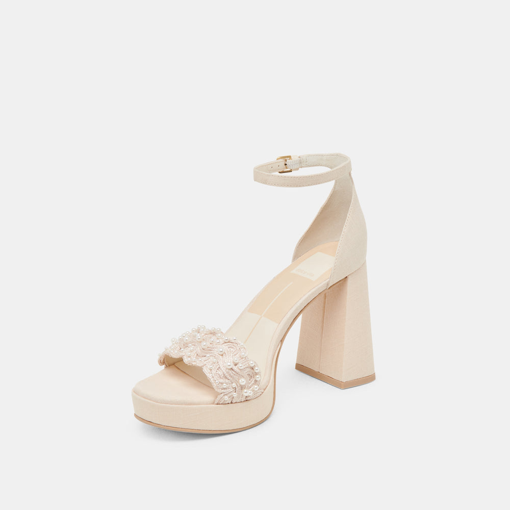 PELTIN PEARL HEELS VANILLA WOVEN RAFFIA
 – Dolce Vita / Dolce Vita