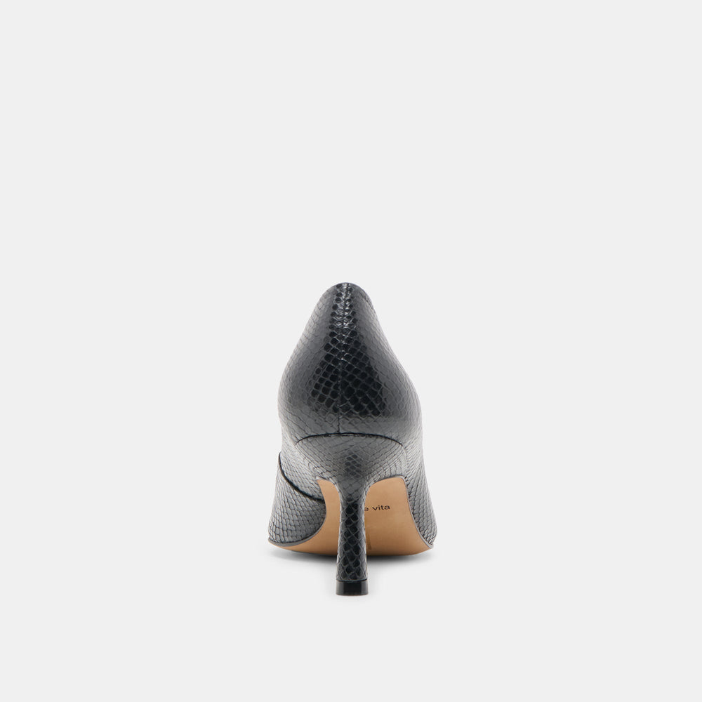 Briona Onyx Embossed Leather Heels / Dolce Vita