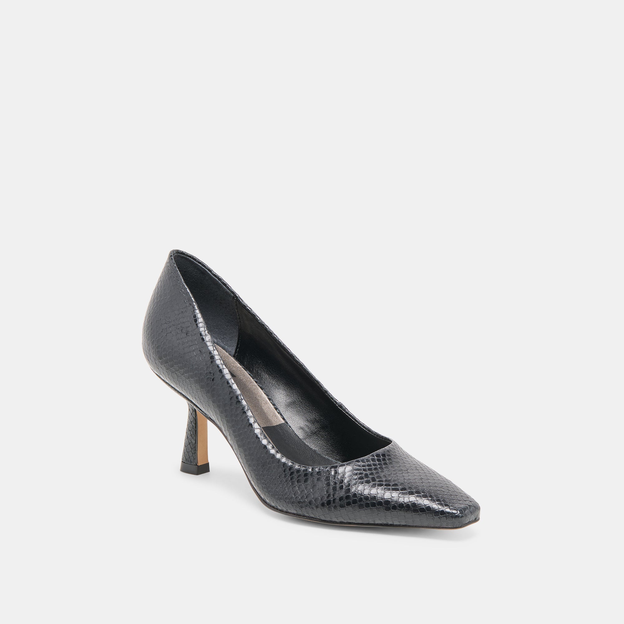 Briona Onyx Embossed Leather Heels / Dolce Vita
