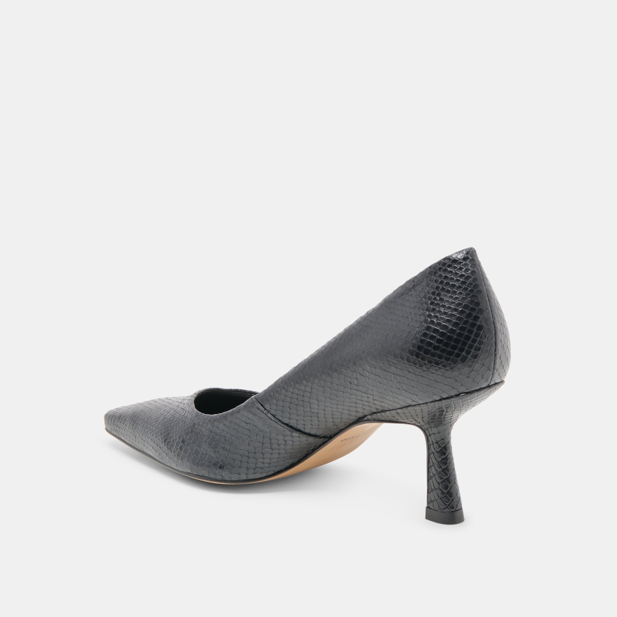 Briona Onyx Embossed Leather Heels / Dolce Vita