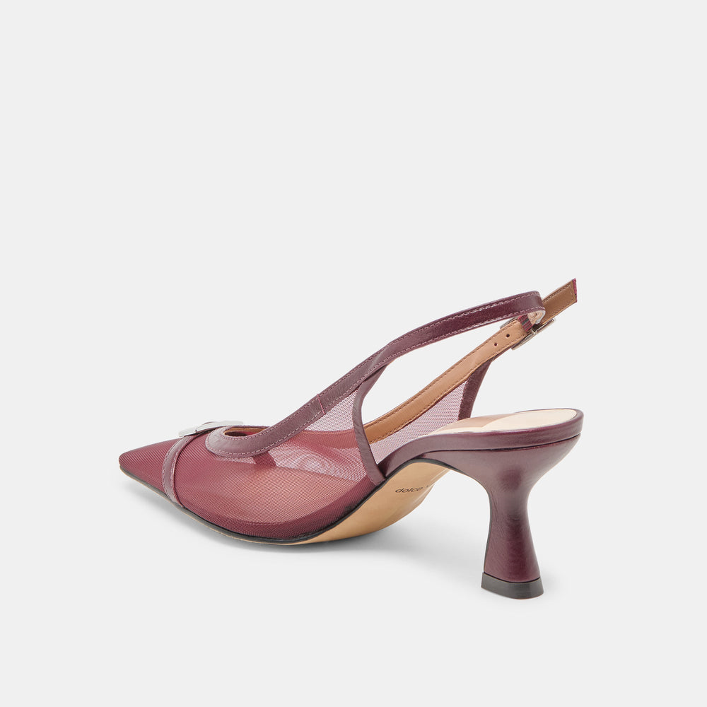 Lorine Burgundy Mesh Heels / Dolce Vita