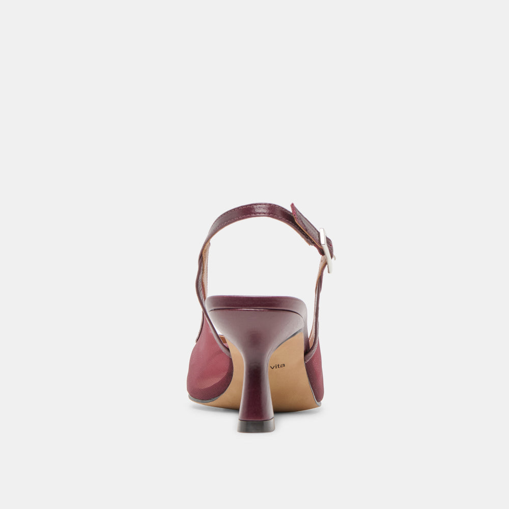 Lorine Burgundy Mesh Heels / Dolce Vita