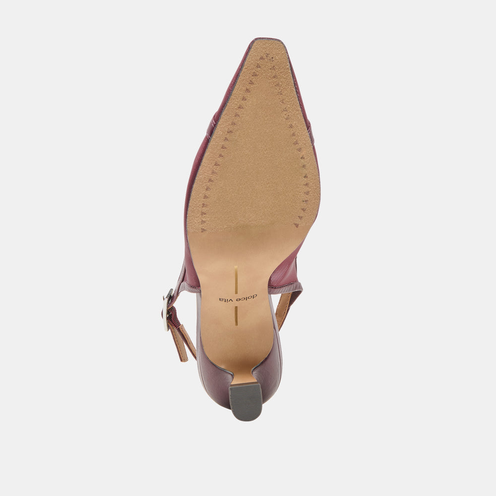 Lorine Burgundy Mesh Heels / Dolce Vita