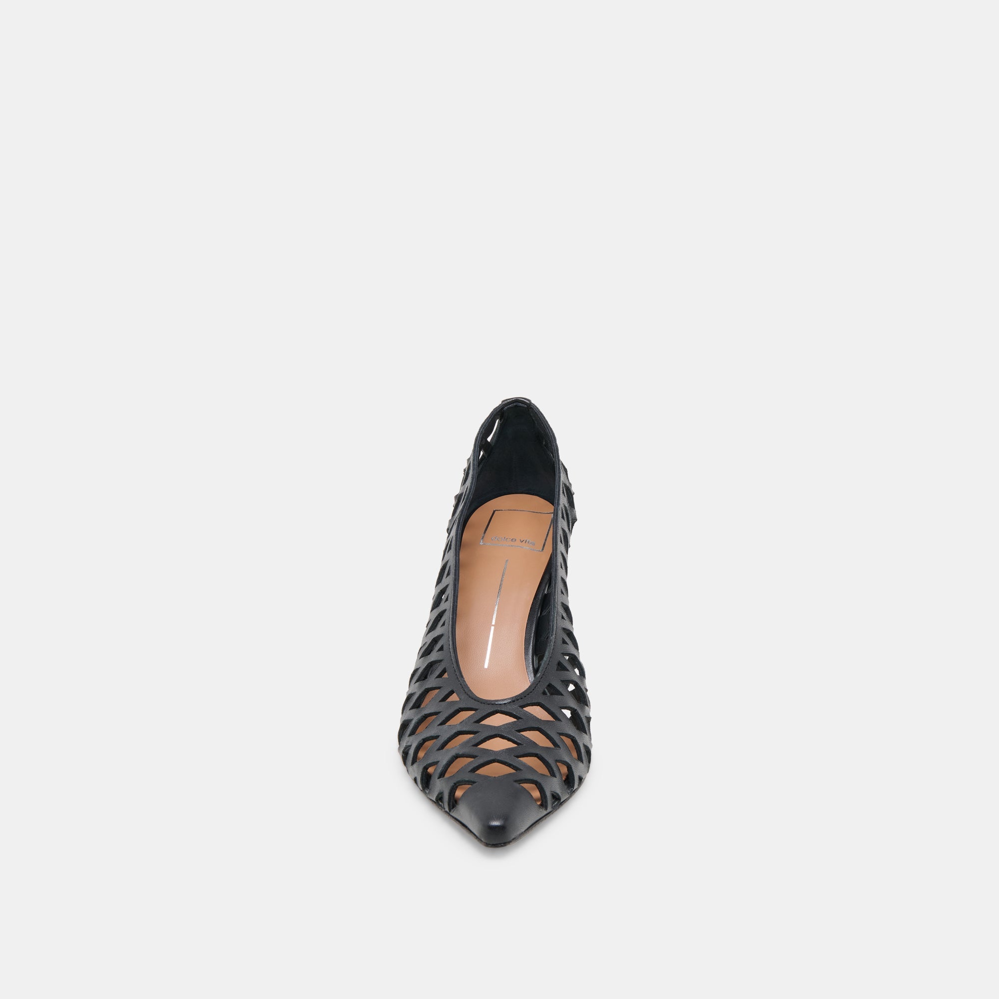 Tanya Black Woven Leather Heels / Dolce Vita