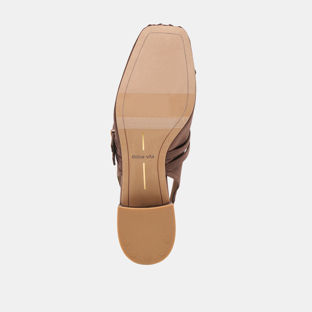 Loris Mahogany Satin Heels / Dolce Vita