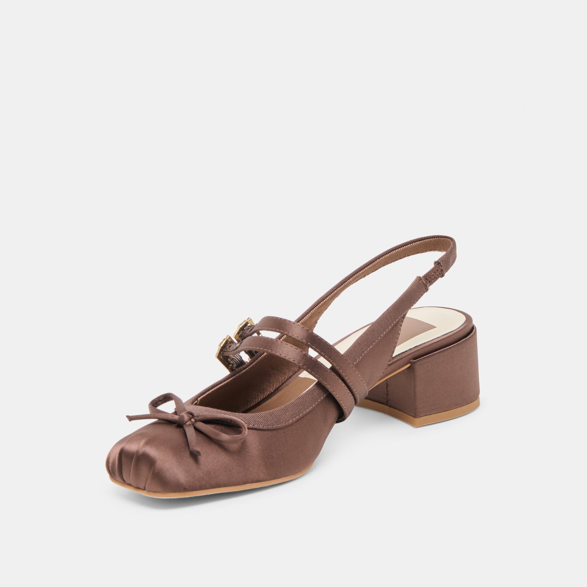 Loris Mahogany Satin Heels / Dolce Vita