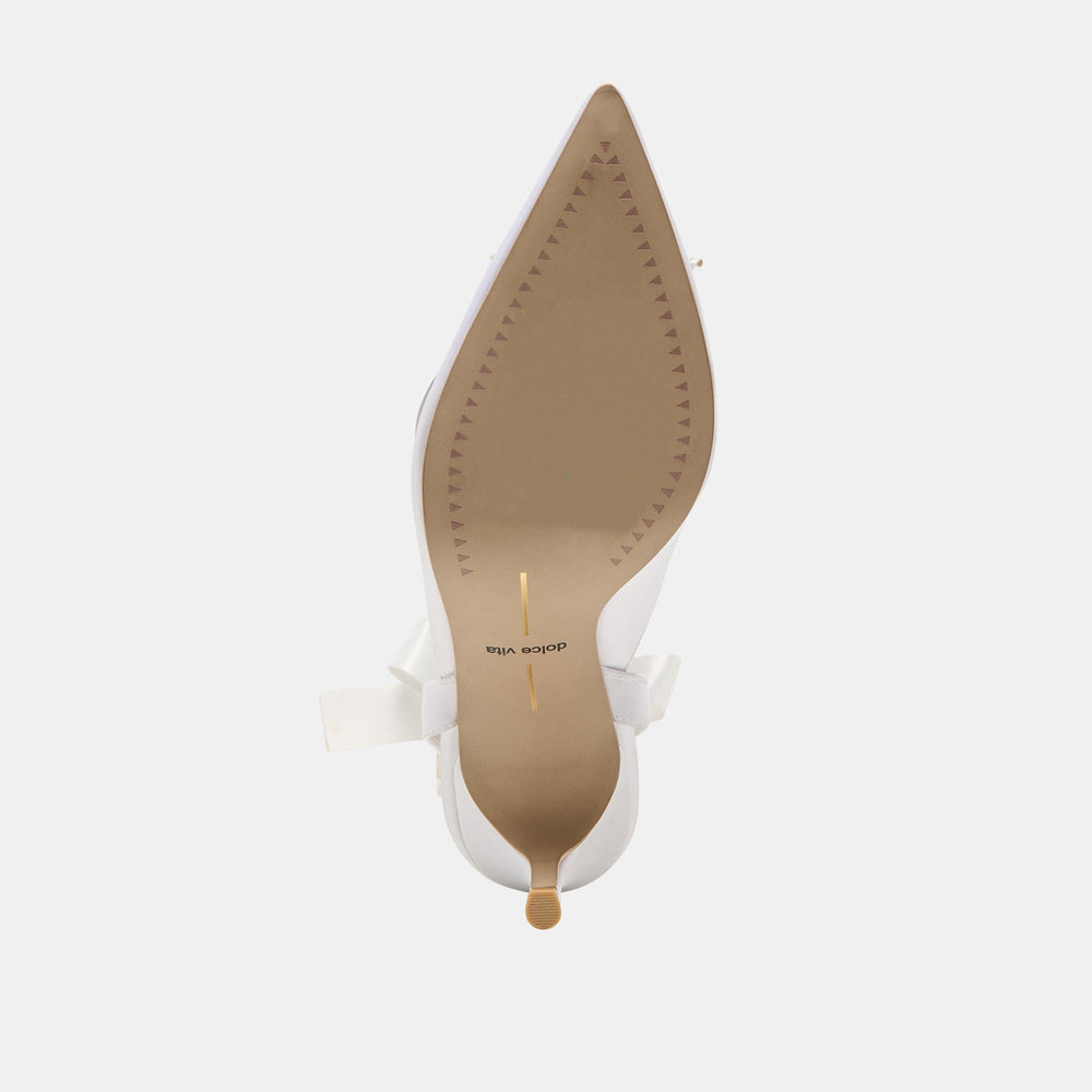 Efora True White Satin Heels / Dolce Vita