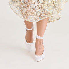 Efora True White Satin Heels / Dolce Vita