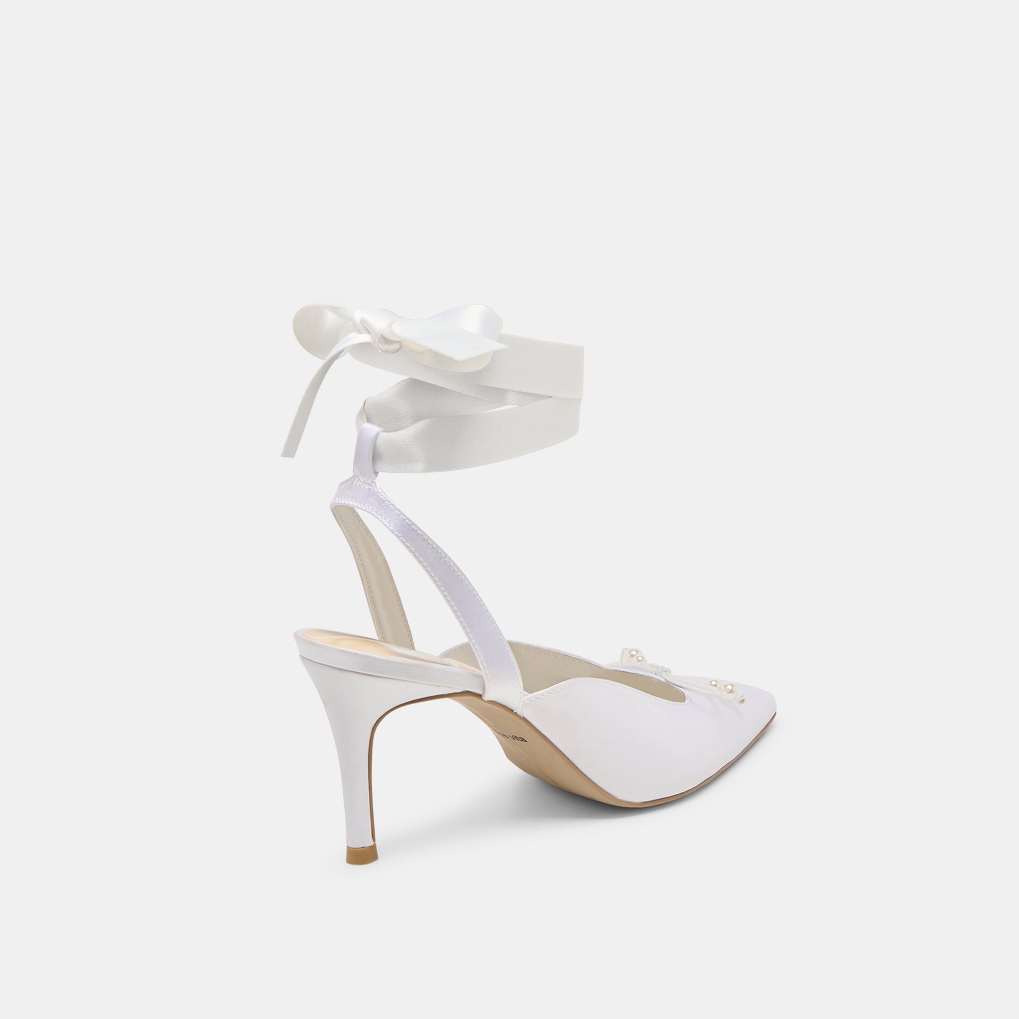 Efora True White Satin Heels / Dolce Vita