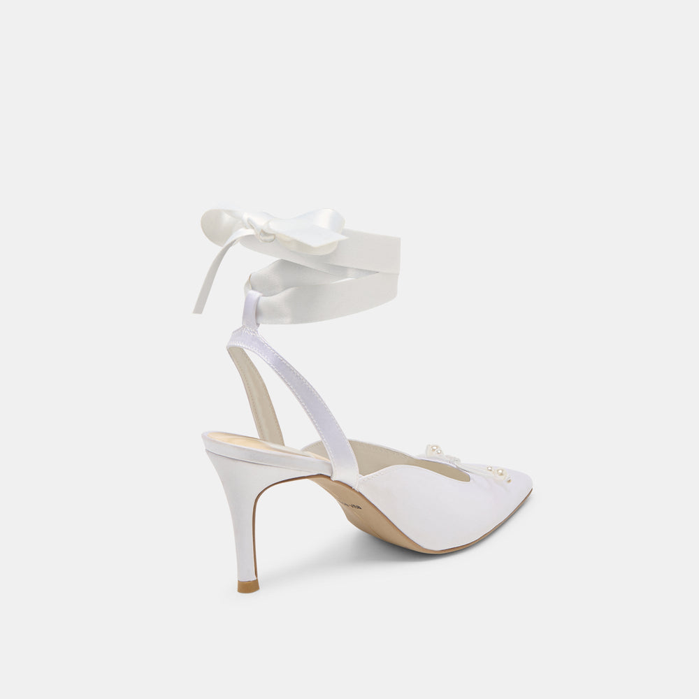Efora True White Satin Heels / Dolce Vita