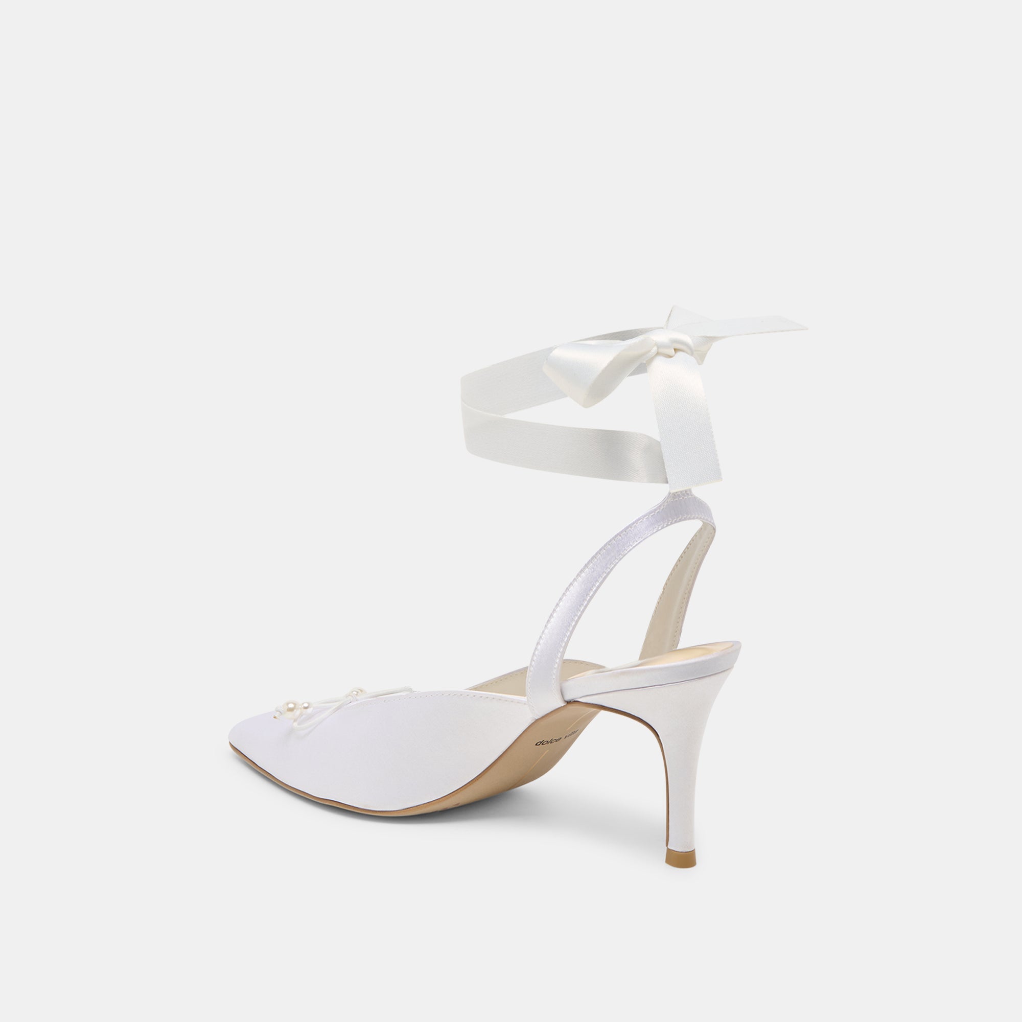 Efora True White Satin Heels / Dolce Vita