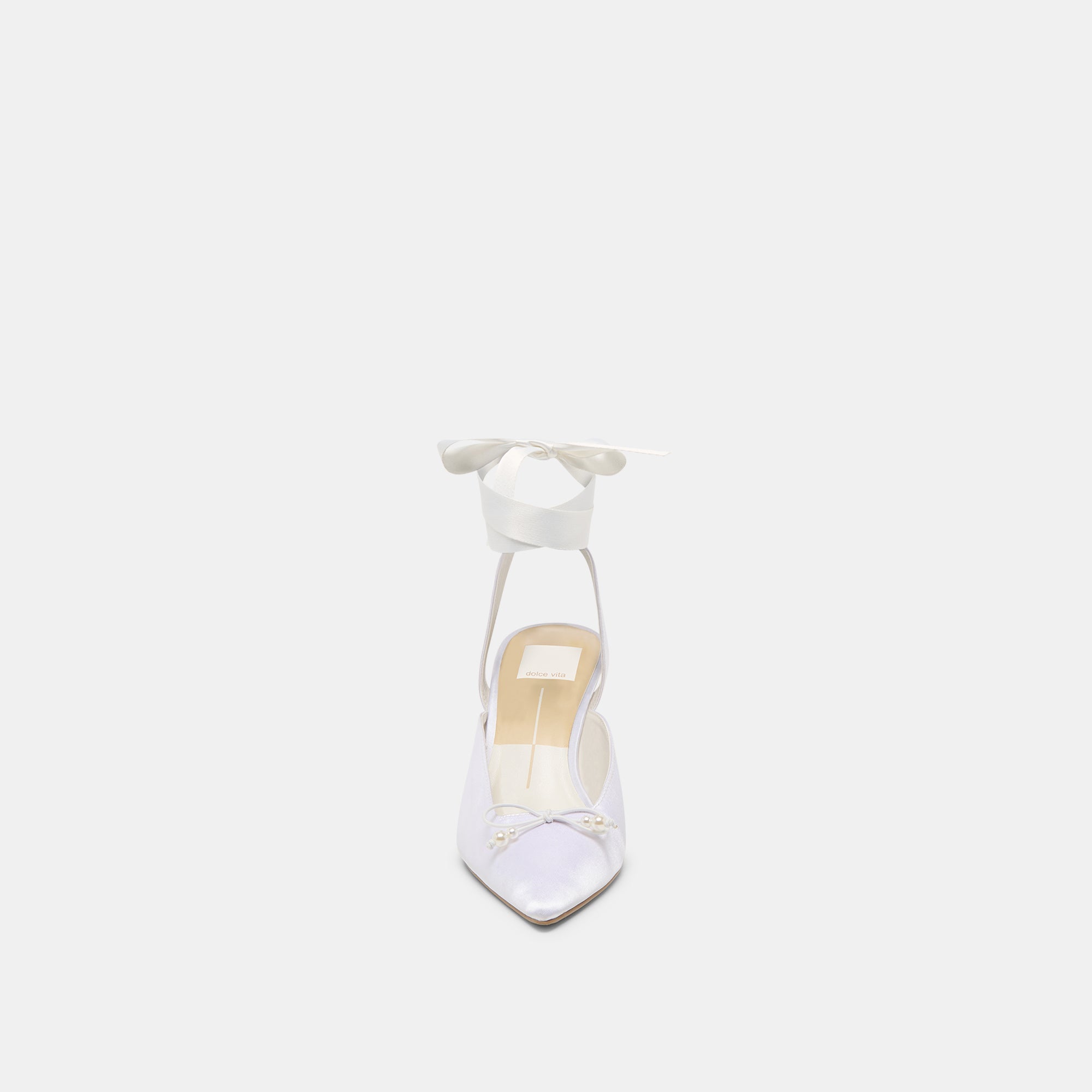 Efora True White Satin Heels / Dolce Vita