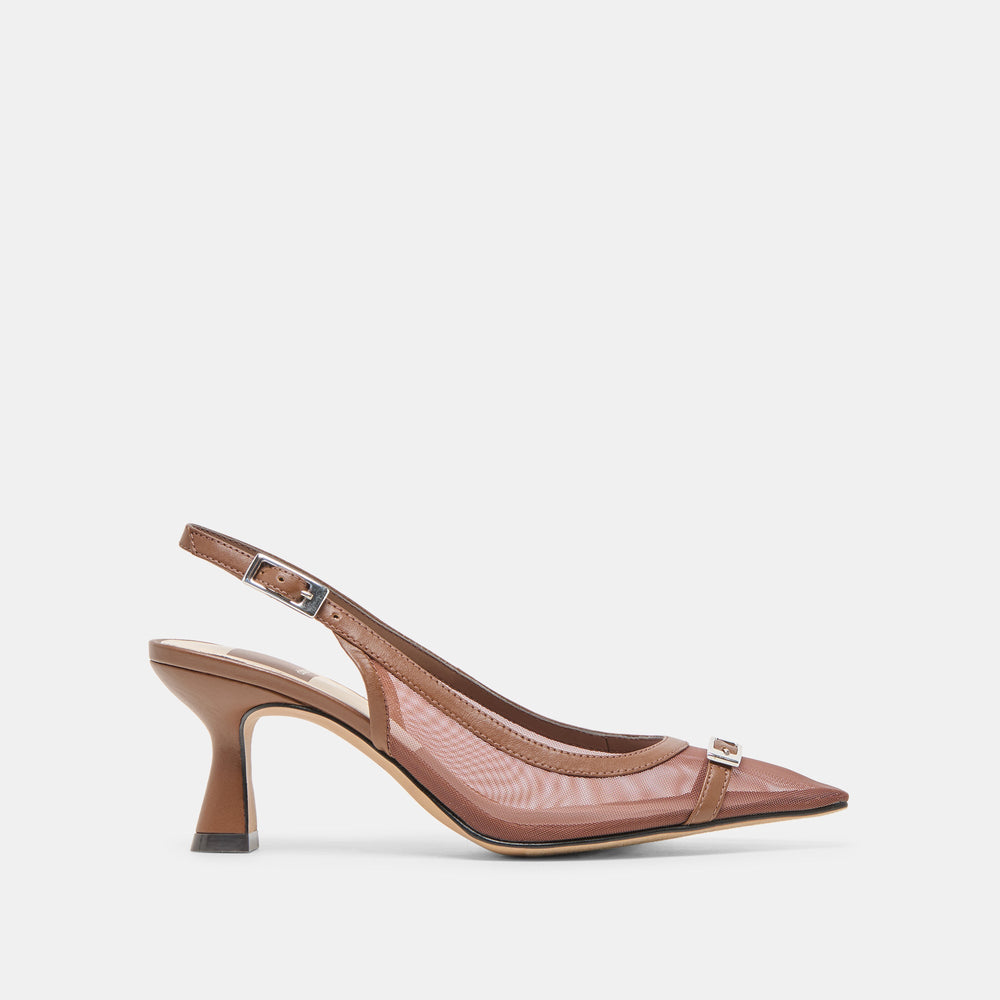 Lorine Espresso Mesh Heels / Dolce Vita