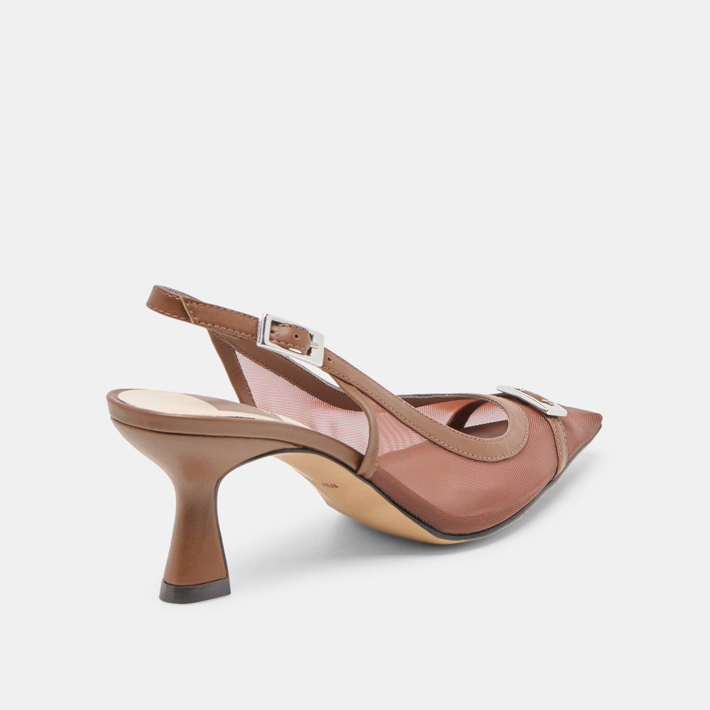 Lorine Espresso Mesh Heels / Dolce Vita