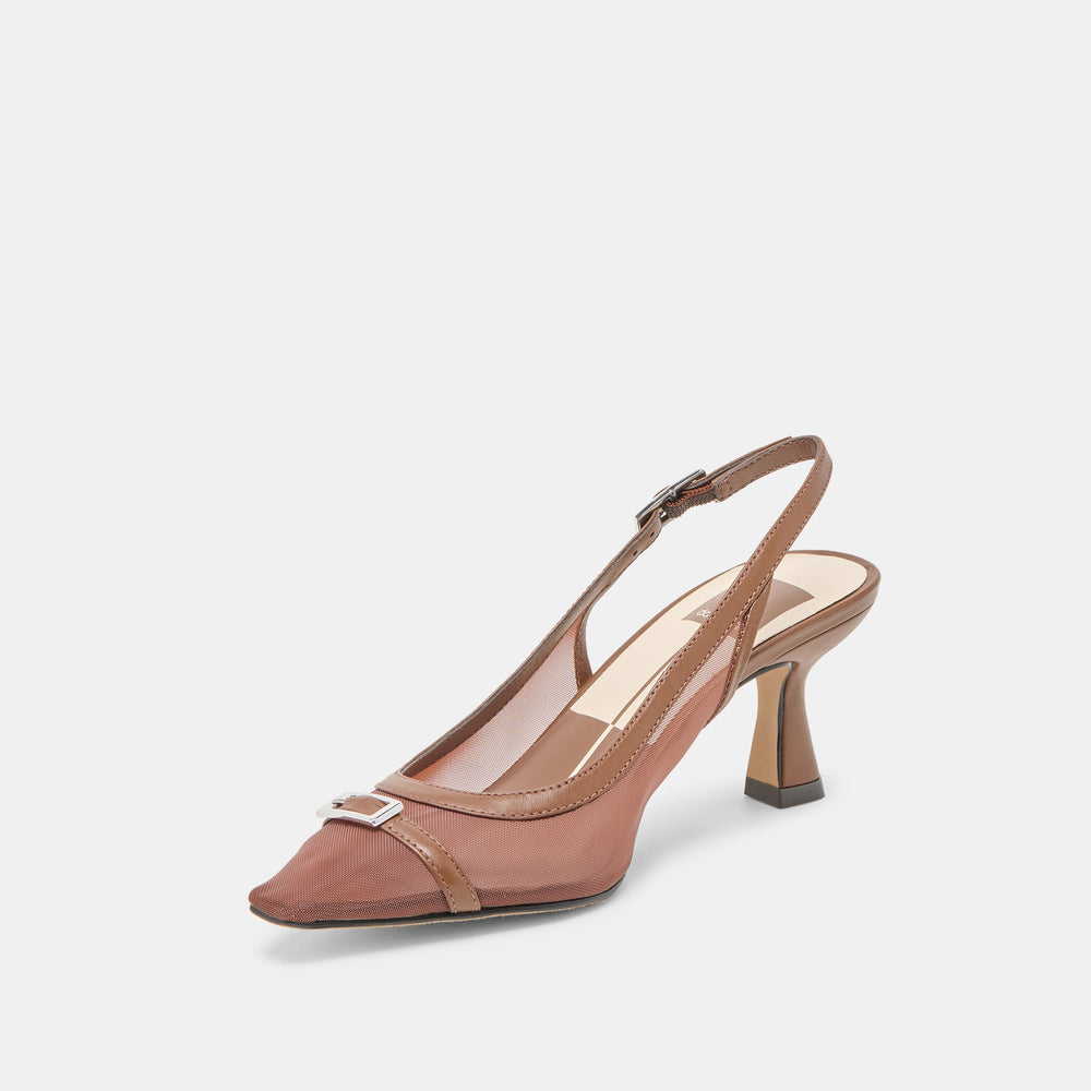 Lorine Espresso Mesh Heels / Dolce Vita