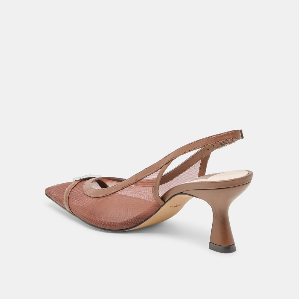 Lorine Espresso Mesh Heels / Dolce Vita