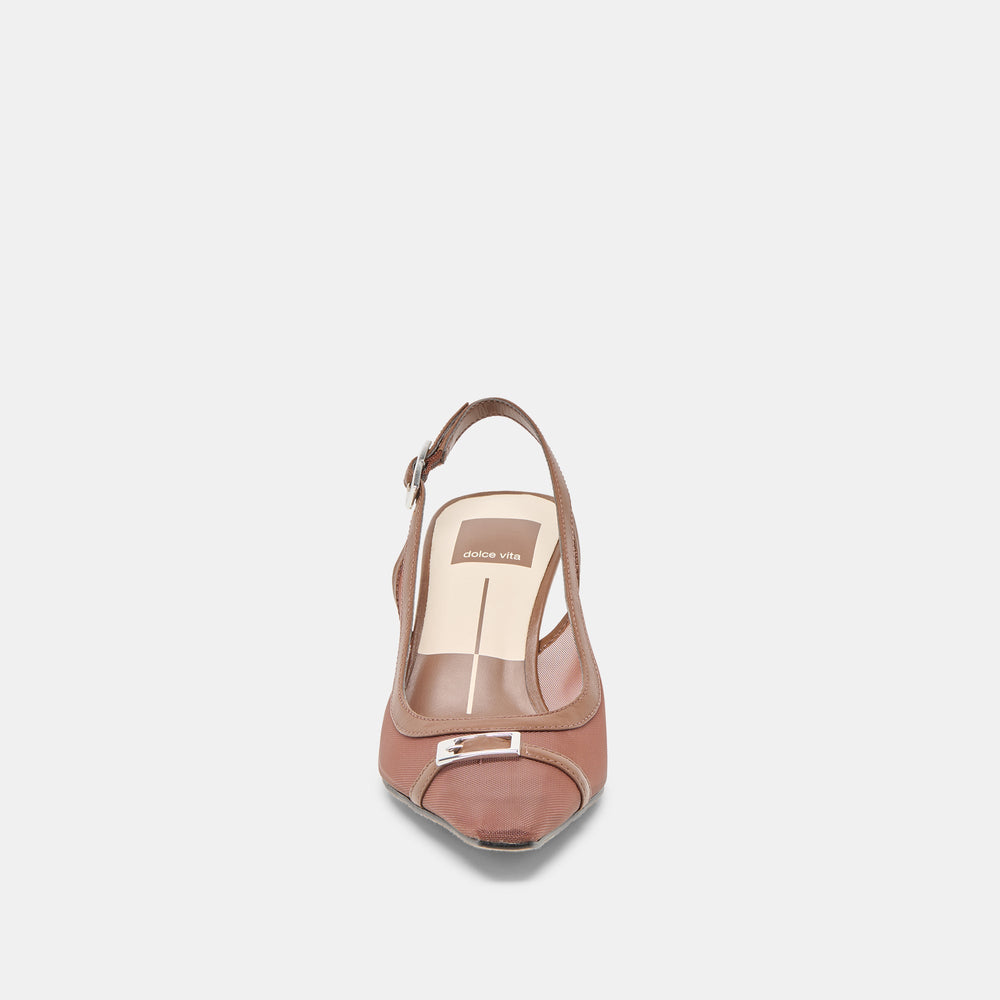 Lorine Espresso Mesh Heels / Dolce Vita