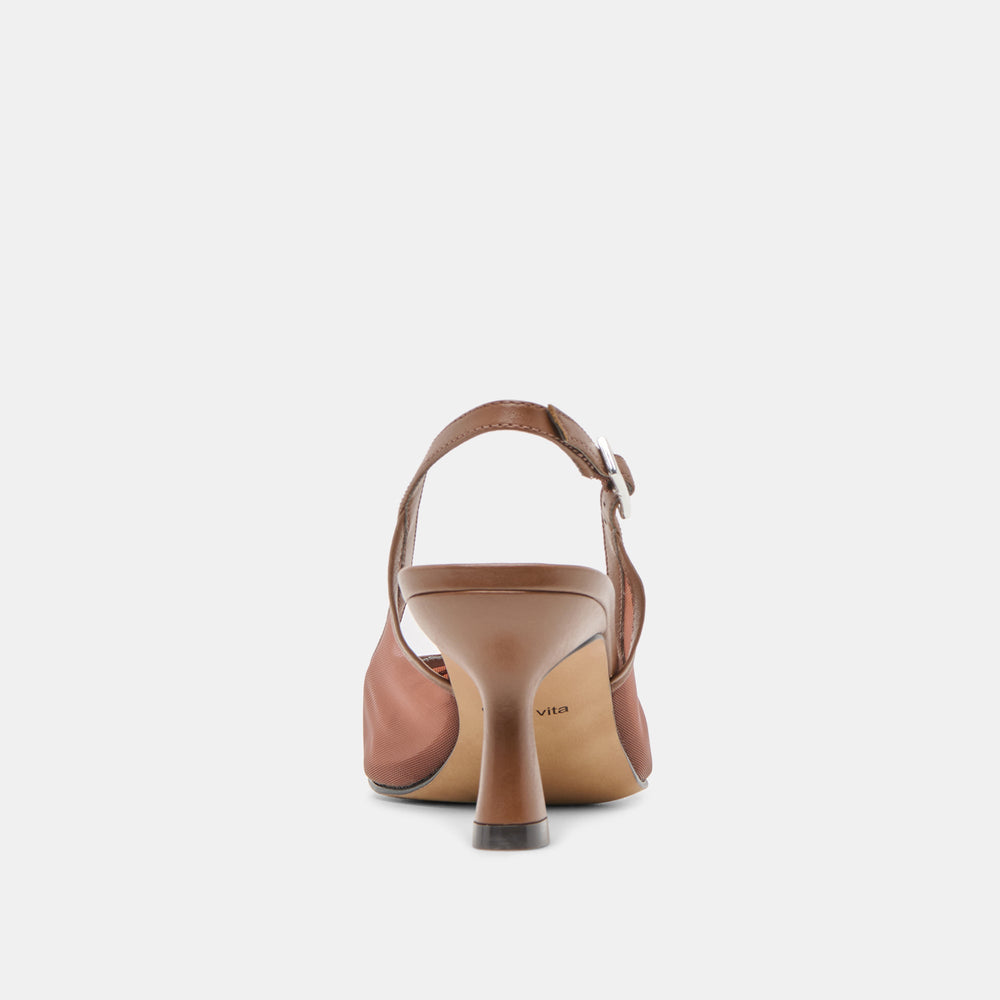Lorine Espresso Mesh Heels / Dolce Vita