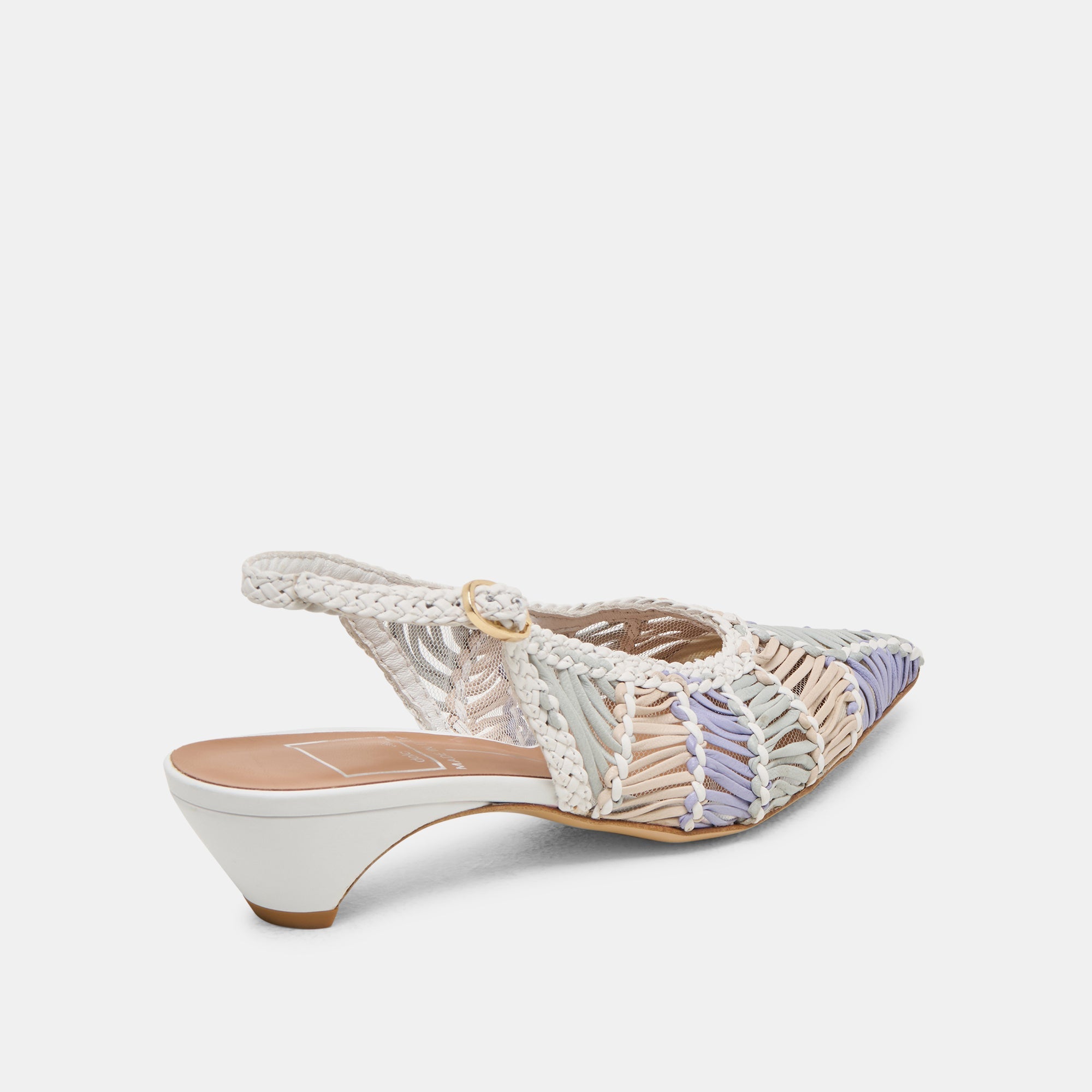 Dafney White Multi Woven Leather Heels / Dolce Vita