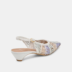 Dafney White Multi Woven Leather Heels / Dolce Vita