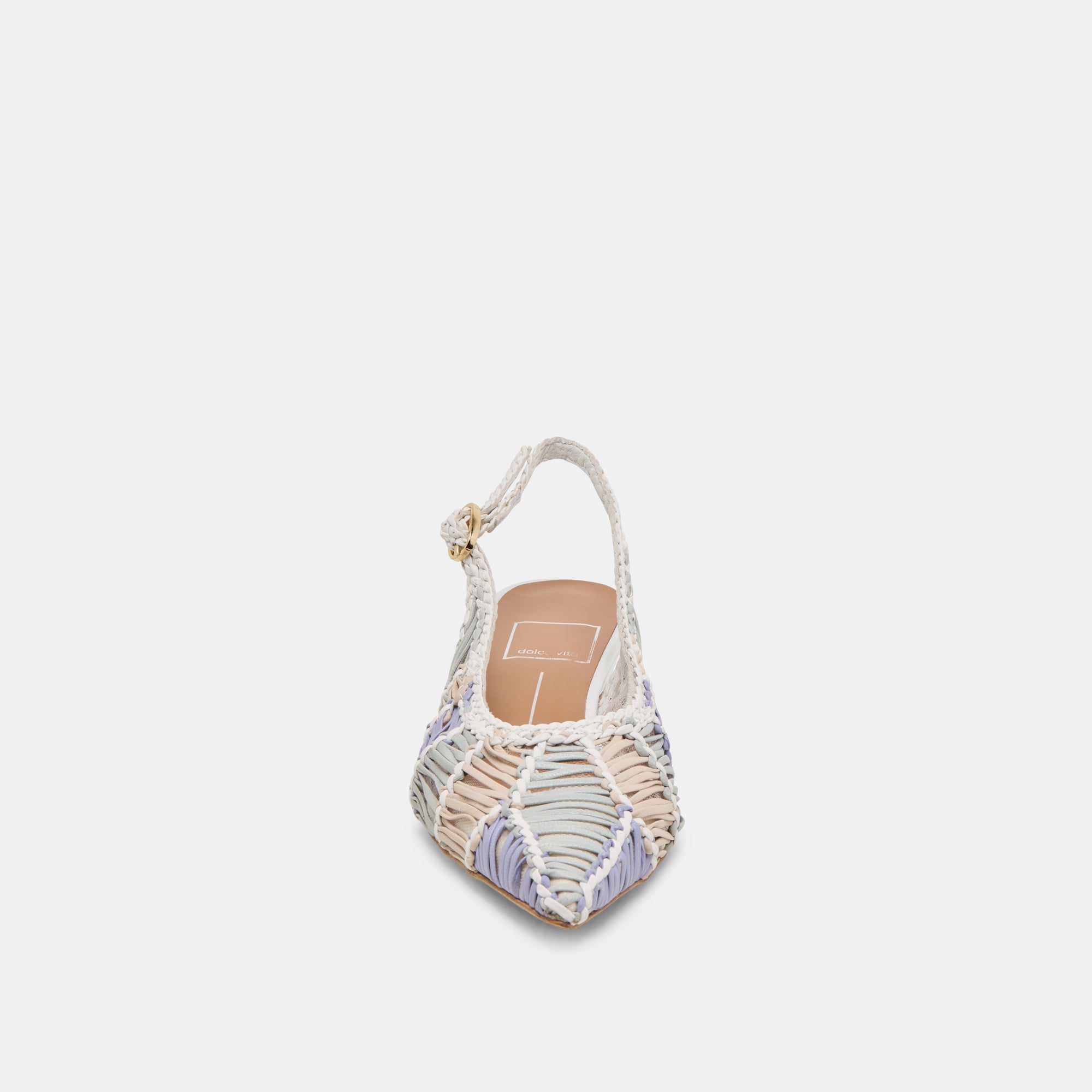 Dafney White Multi Woven Leather Heels / Dolce Vita