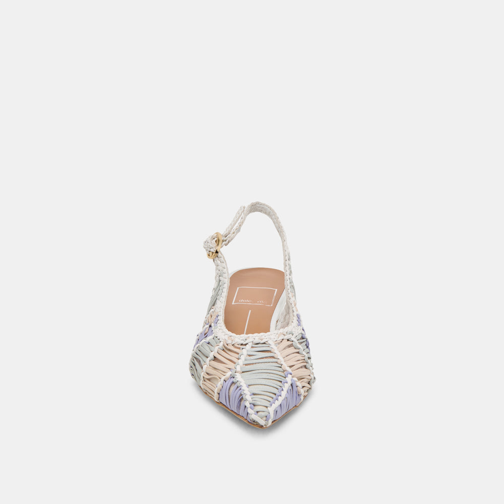 Dafney White Multi Woven Leather Heels / Dolce Vita
