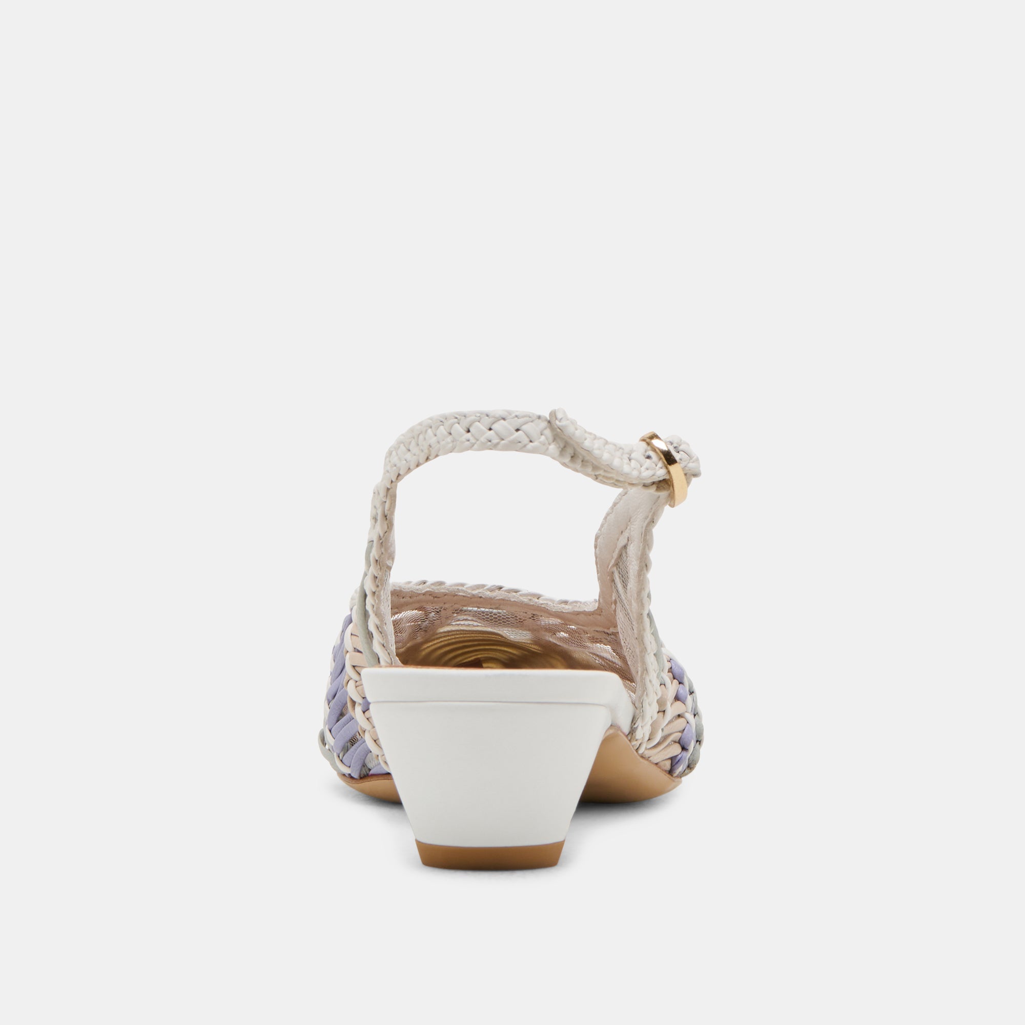 Dafney White Multi Woven Leather Heels / Dolce Vita