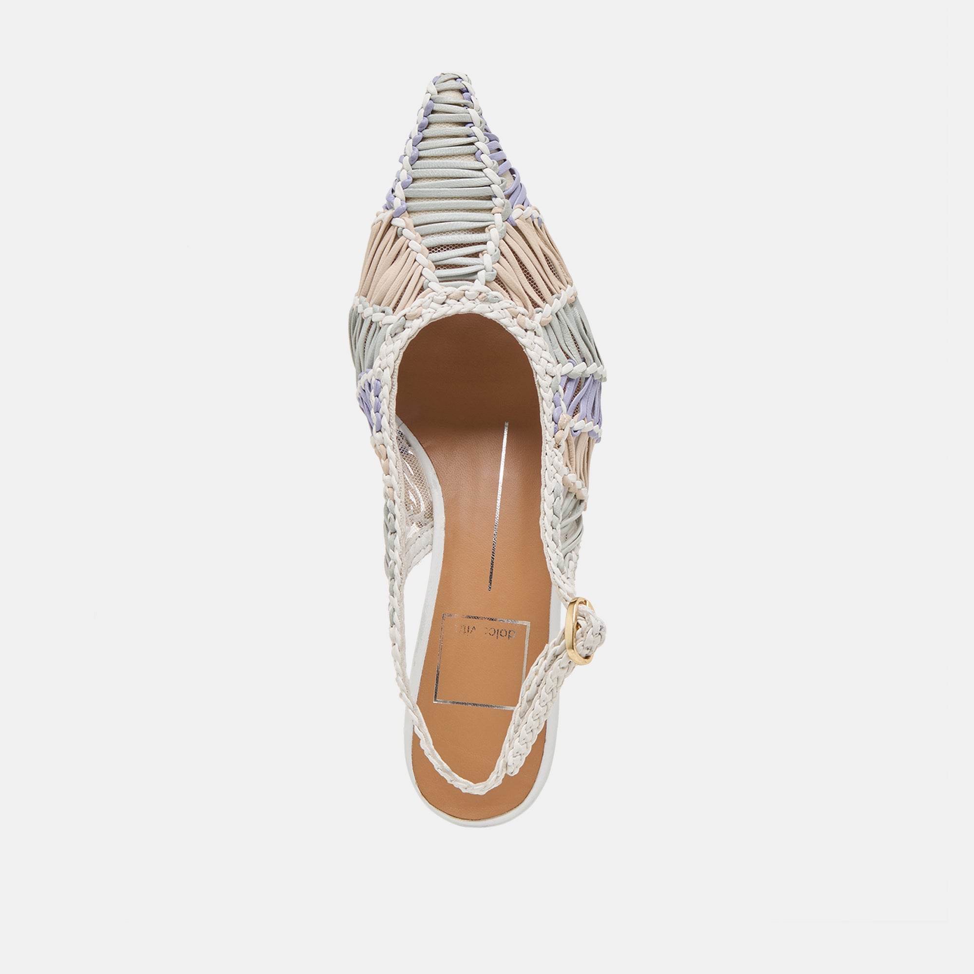 Dafney White Multi Woven Leather Heels / Dolce Vita