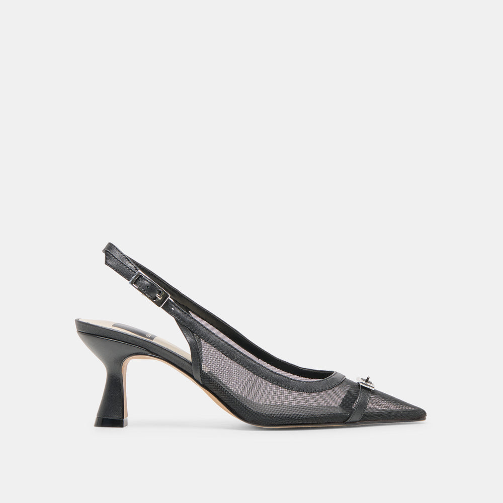 Lorine Onyx Mesh Heels / Dolce Vita