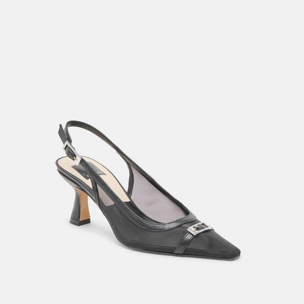 Lorine Onyx Mesh Heels / Dolce Vita