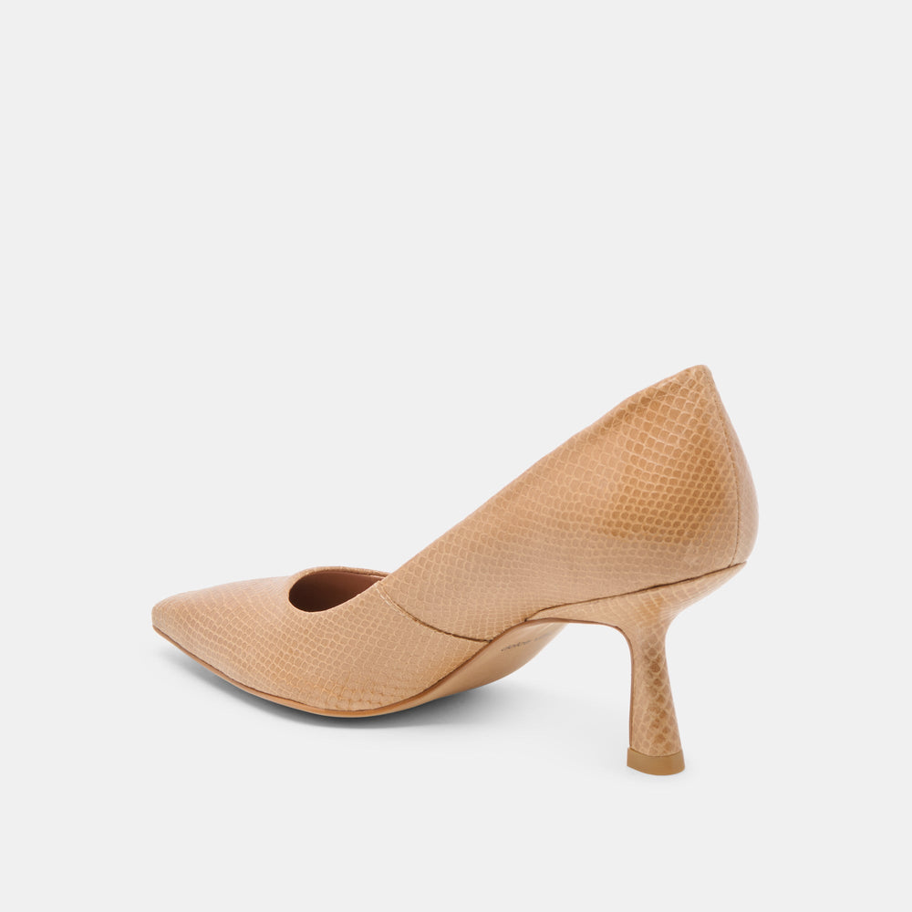 Briona Whiskey Embossed Leather Heels / Dolce Vita