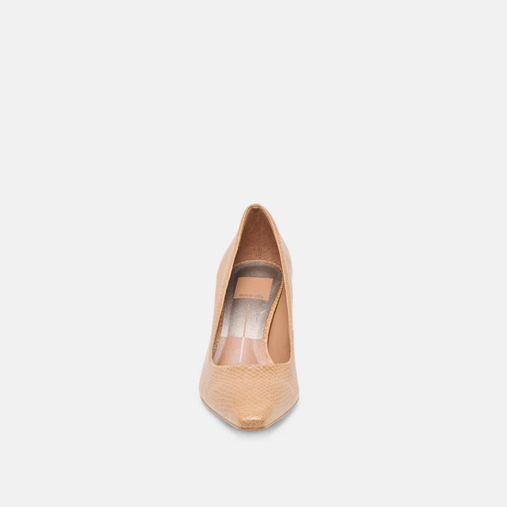 Briona Whiskey Embossed Leather Heels / Dolce Vita