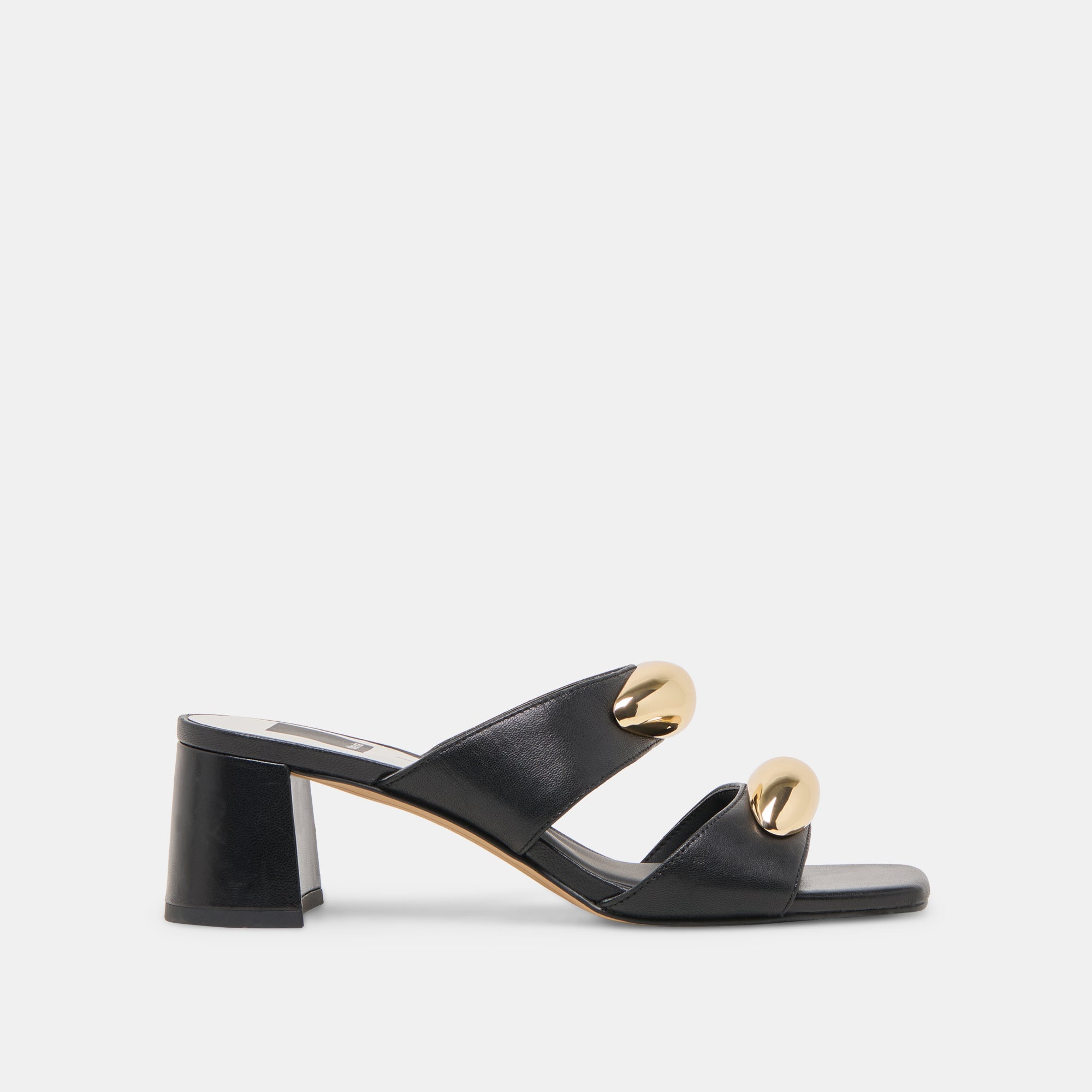 Barnet Black Leather Heels / Dolce Vita