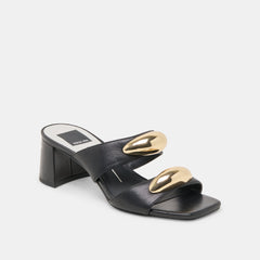 Barnet Black Leather Heels / Dolce Vita