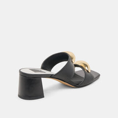 Barnet Black Leather Heels / Dolce Vita